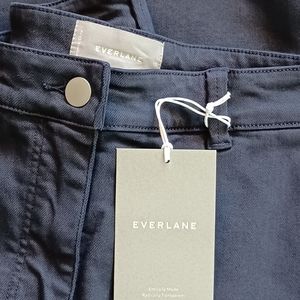 New Everlane Cropped Wide Leg Pant Navy Blue size 12